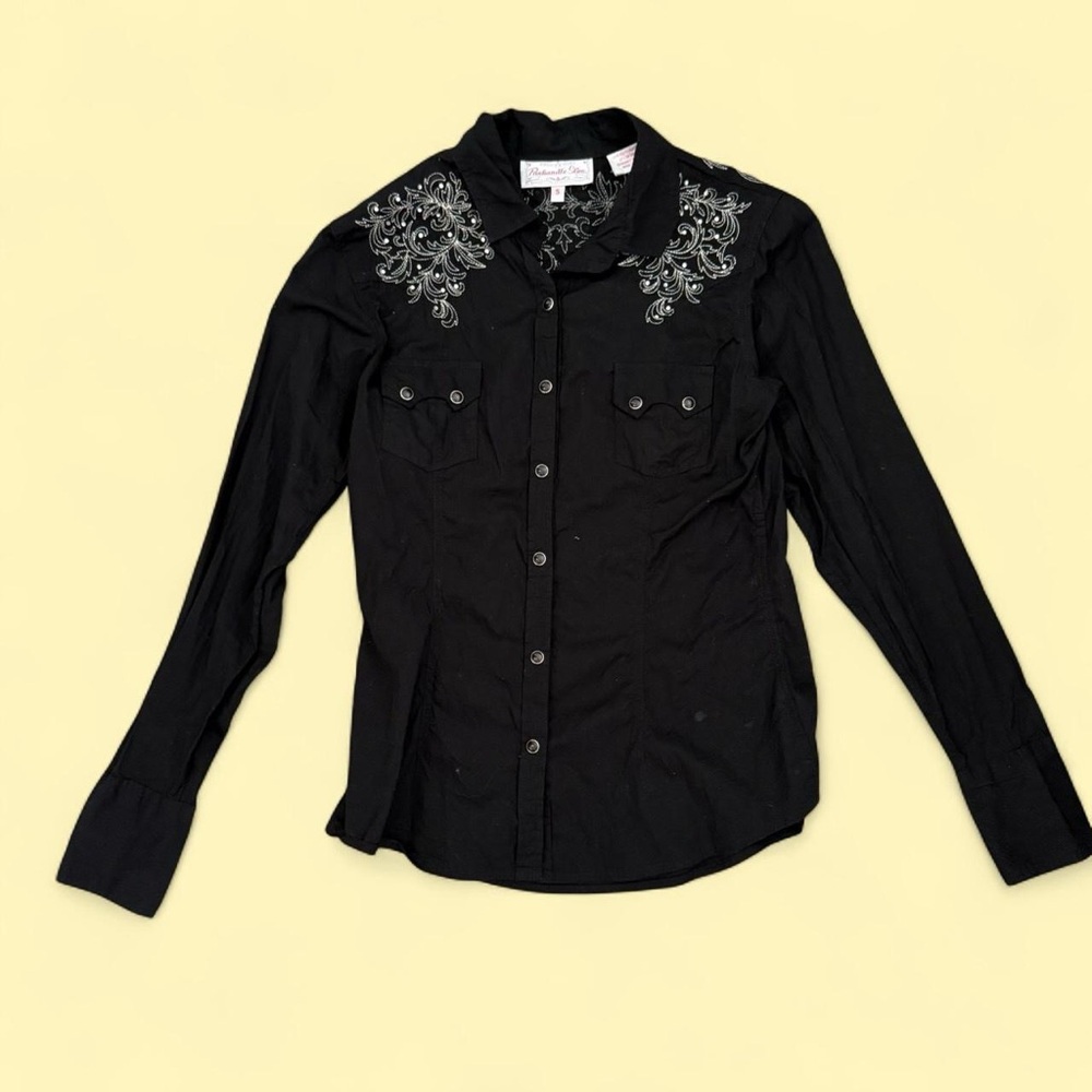 black western style button down shirt